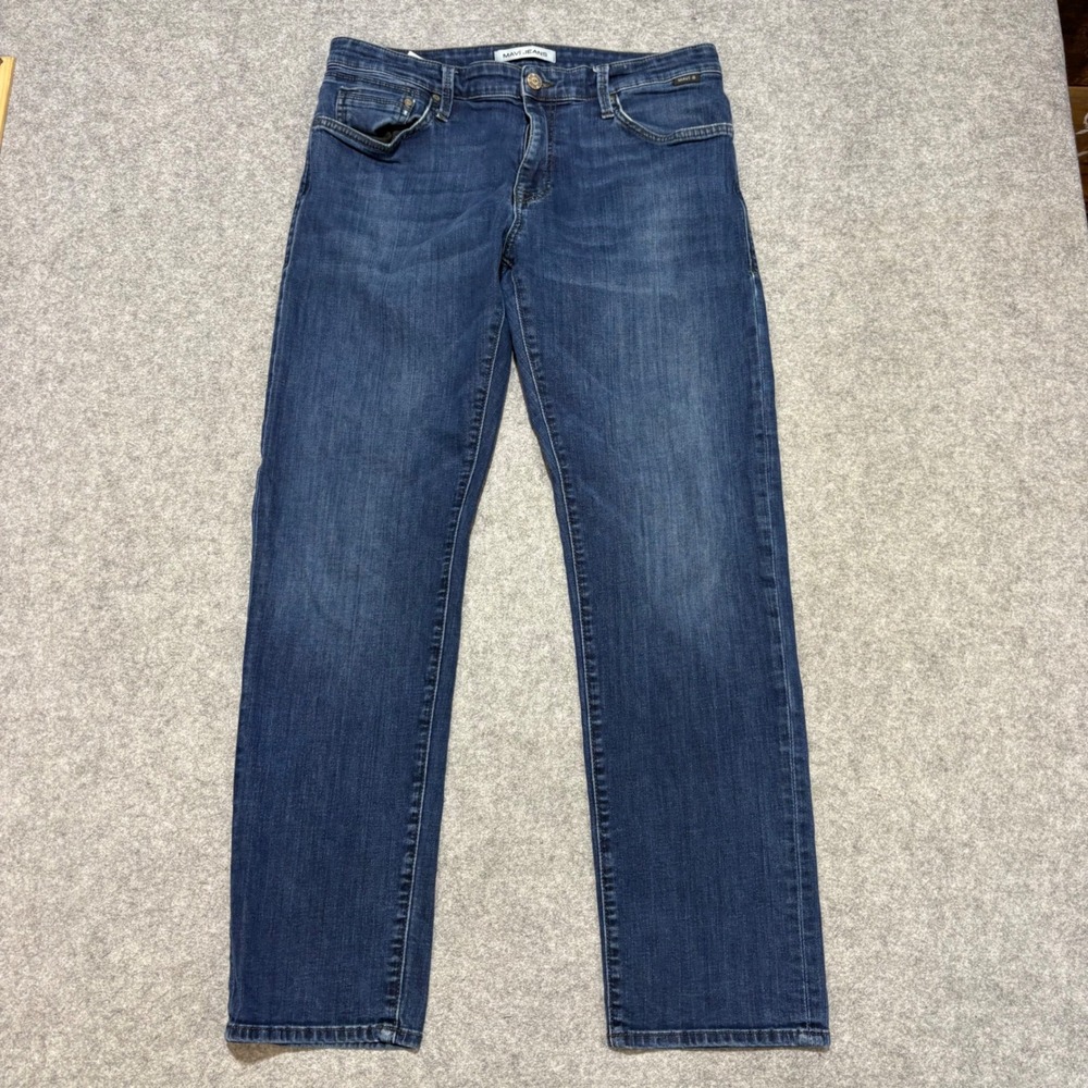 Mavi Jeans Jake Slim Leg Dark Wash Denim Jeans Mens 34x32